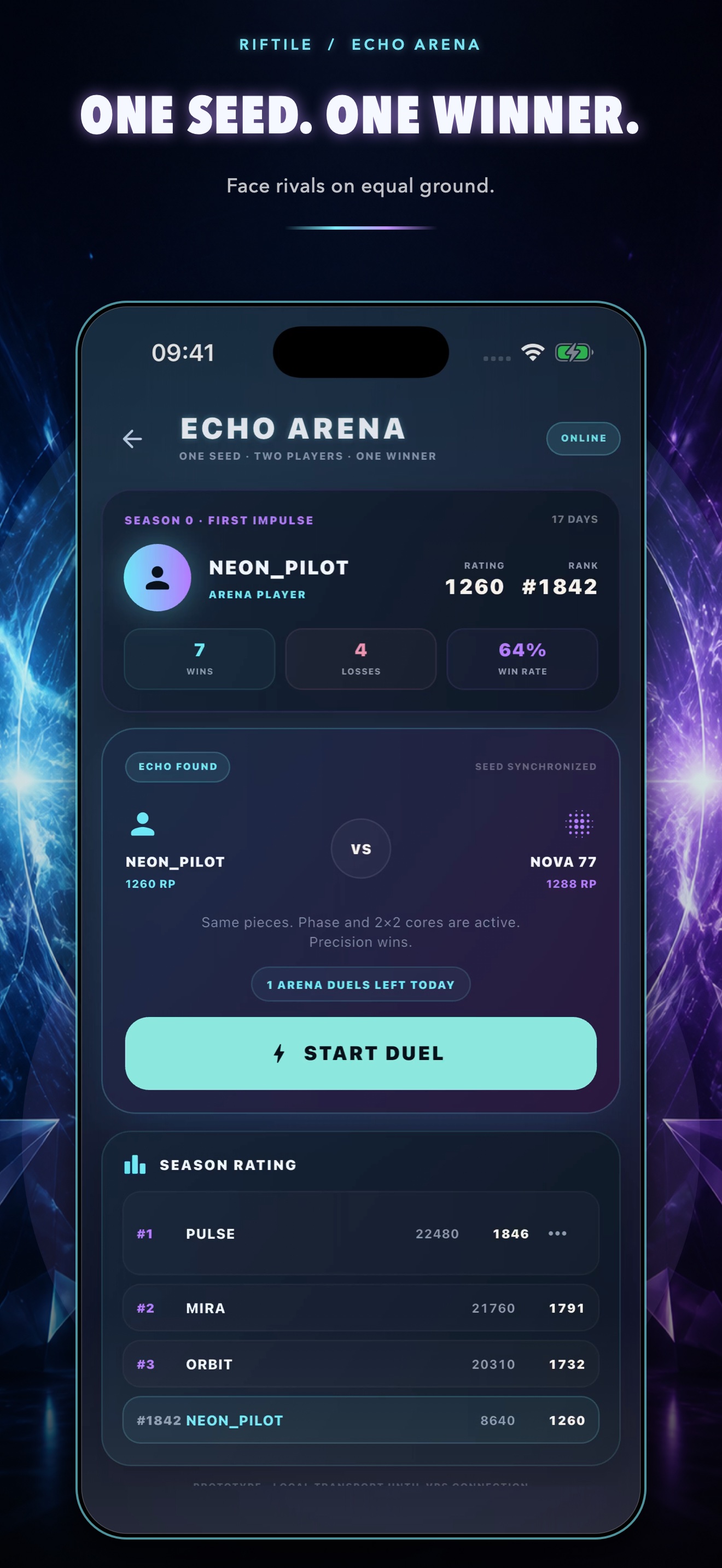 Echo Arena competitive mode screen